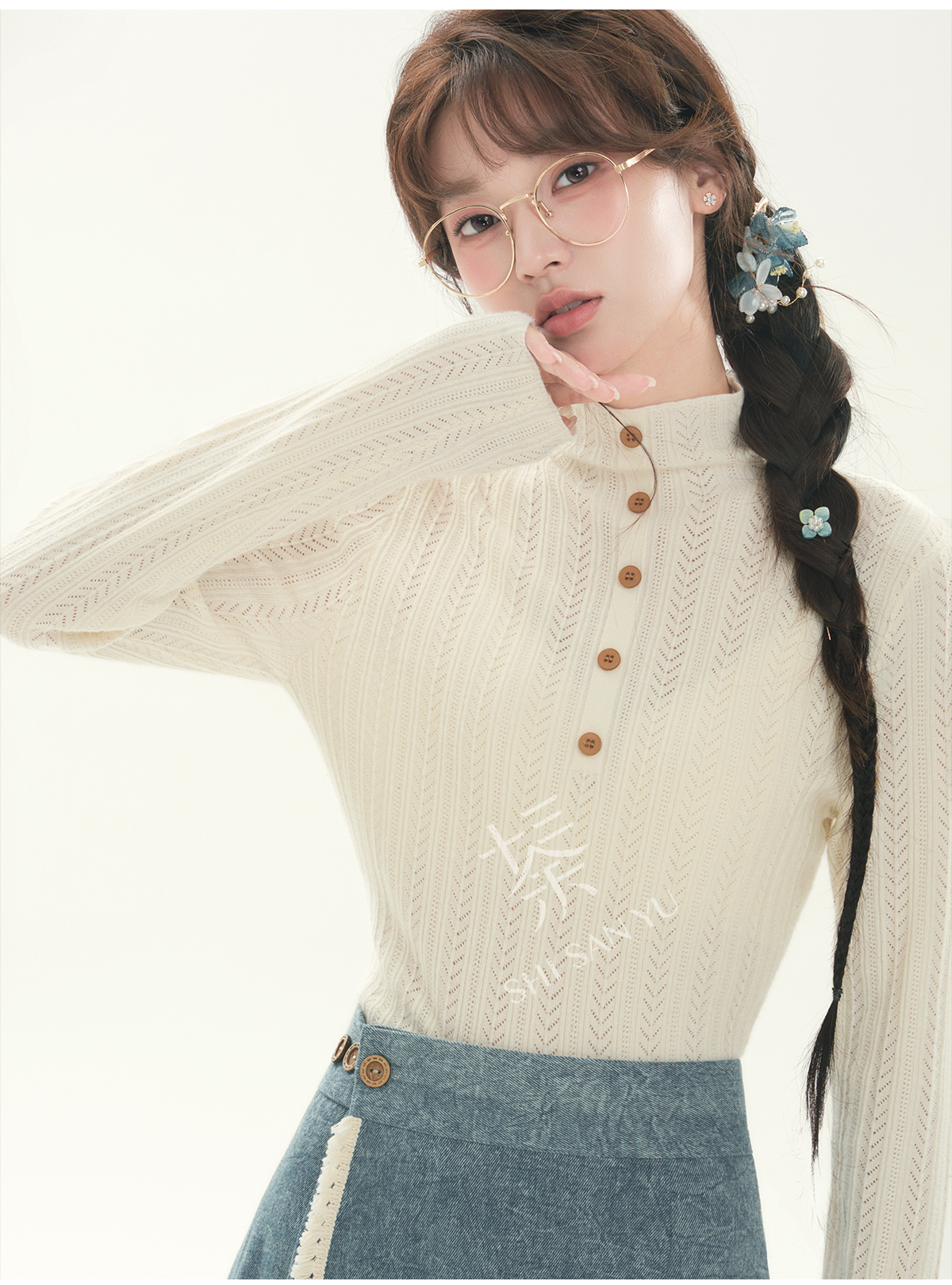 More than thirteen [cedar] 2025 autumn new round neck pullover sweater modern HanFuDreams