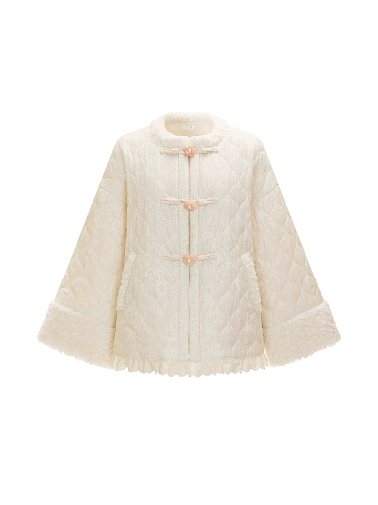 Chi Xia [Bright Moon] Ming round neck quilting cotton short jacket HanFuDreams