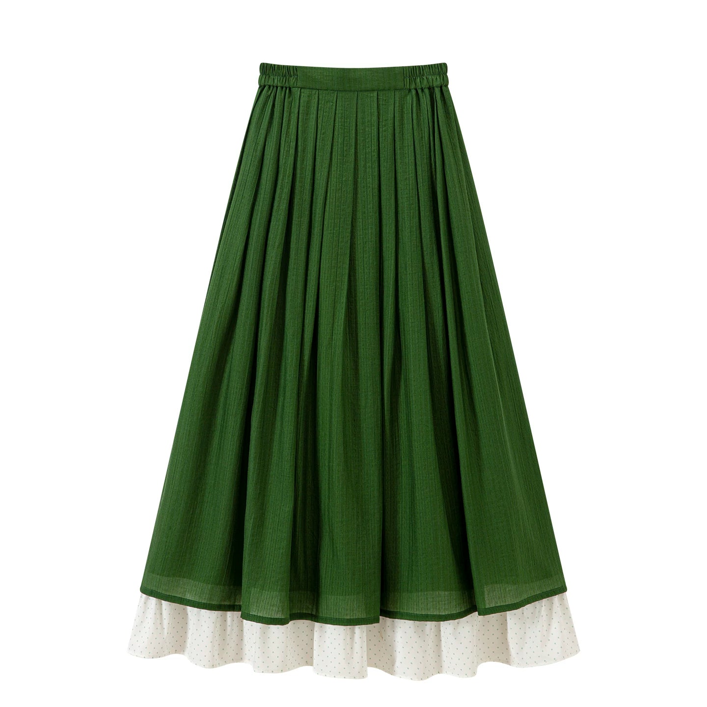 Chi Xia [Qinglu Lily of the Valley] Crew Neck Short Shirt Pleated Skirt han HanFuDreams Elastic waist Tencel pleated skirt S