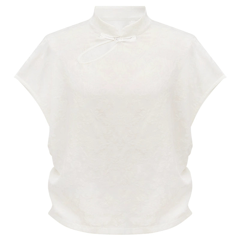 More than thirteen [Fuxiang] new Chinese-style dark-patterned jacquard top modern HanFuDreams Top (white) XS