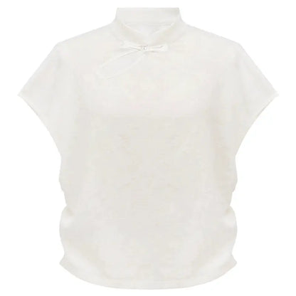[Fuxiang] new Chinese-style dark-patterned jacquard top modern HanFuDreams Top (white) XS