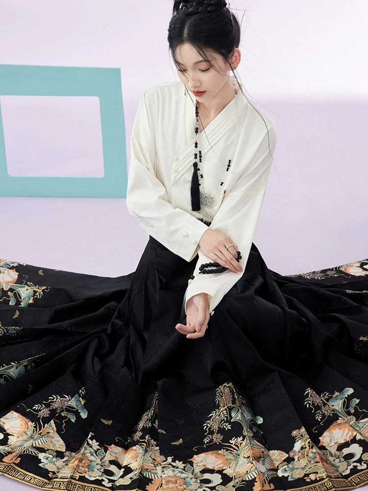 More than Thirteen [眠猫] New Chinese Horse Dress Set Autumn modern HanFuDreams