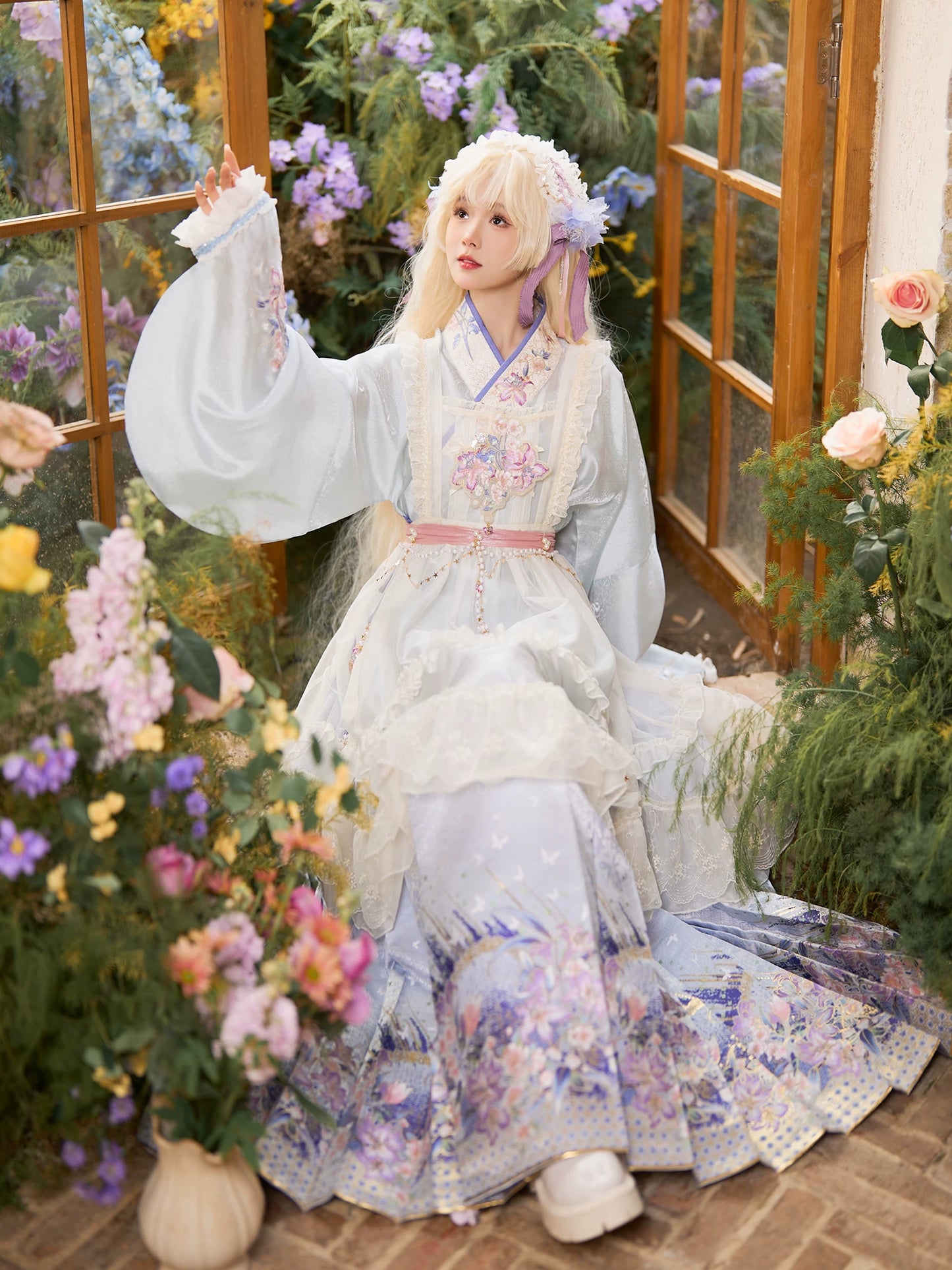Flower Fairy Story [Frosting Garden] Beige Mesh Skirt Han-Yang Eclectic han HanFuDreams