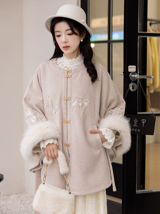 Chi Xia [Snow Fairy] Fleece imitation fox fur collar cloak Han HanFuDreams