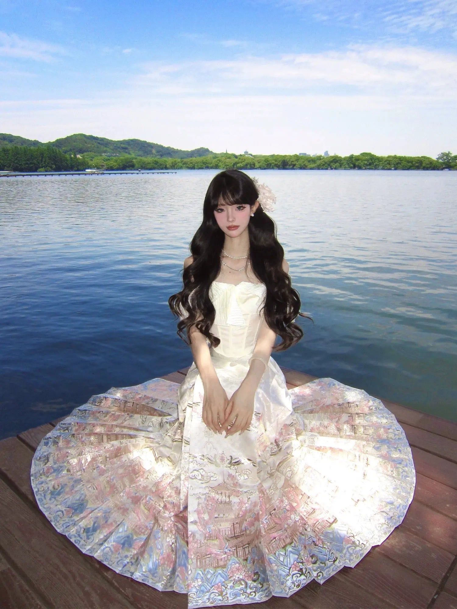 Flower Fairy Story [Yan Yunting] Bust Skirt Weaving Gold Horse Skirt Set Brocade Han han HanFuDreams