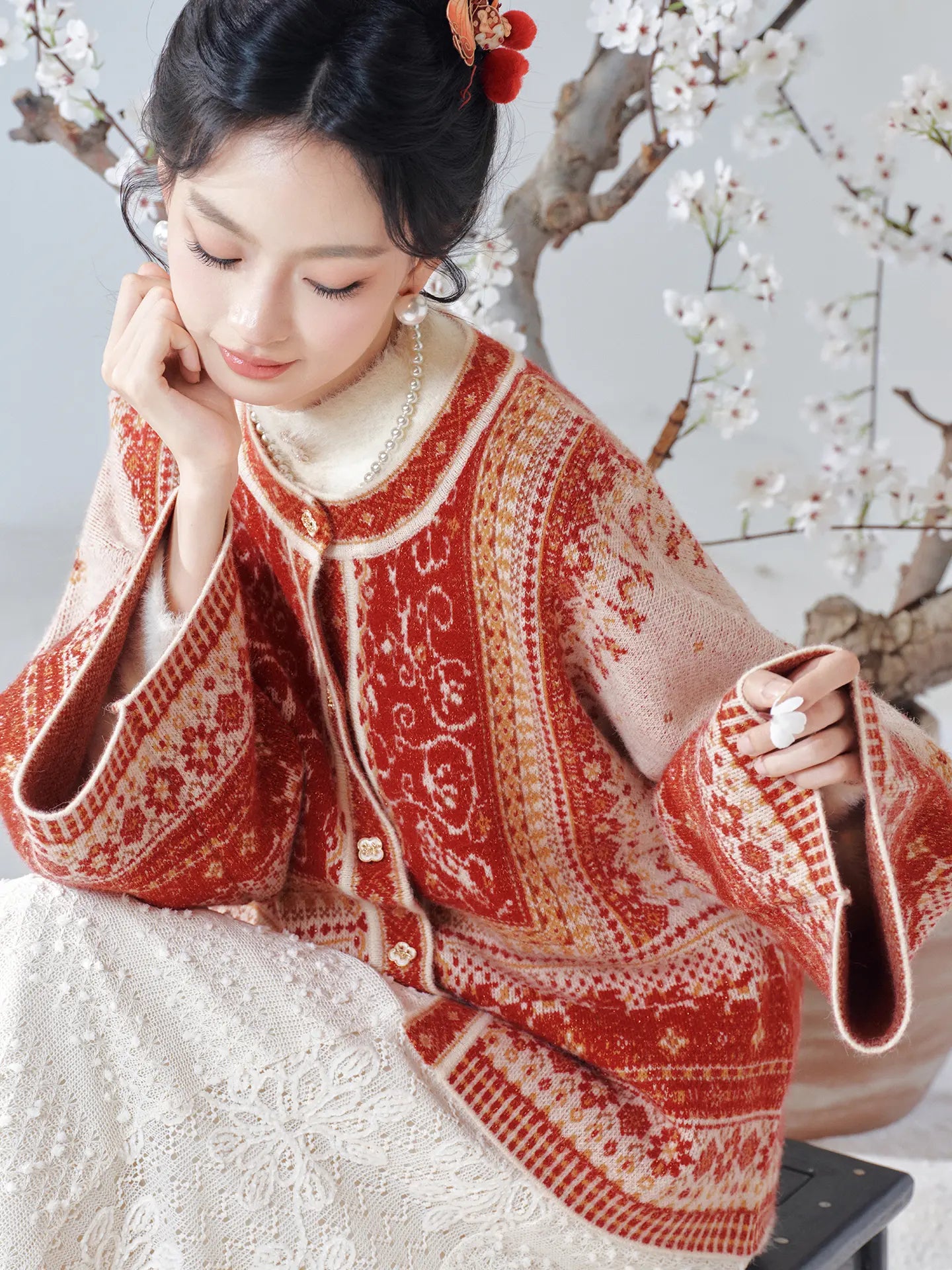 July Eve [Red Horse Name] Han Xian Skinny Knitted Cardigan Daily Sweater han HanFuDreams
