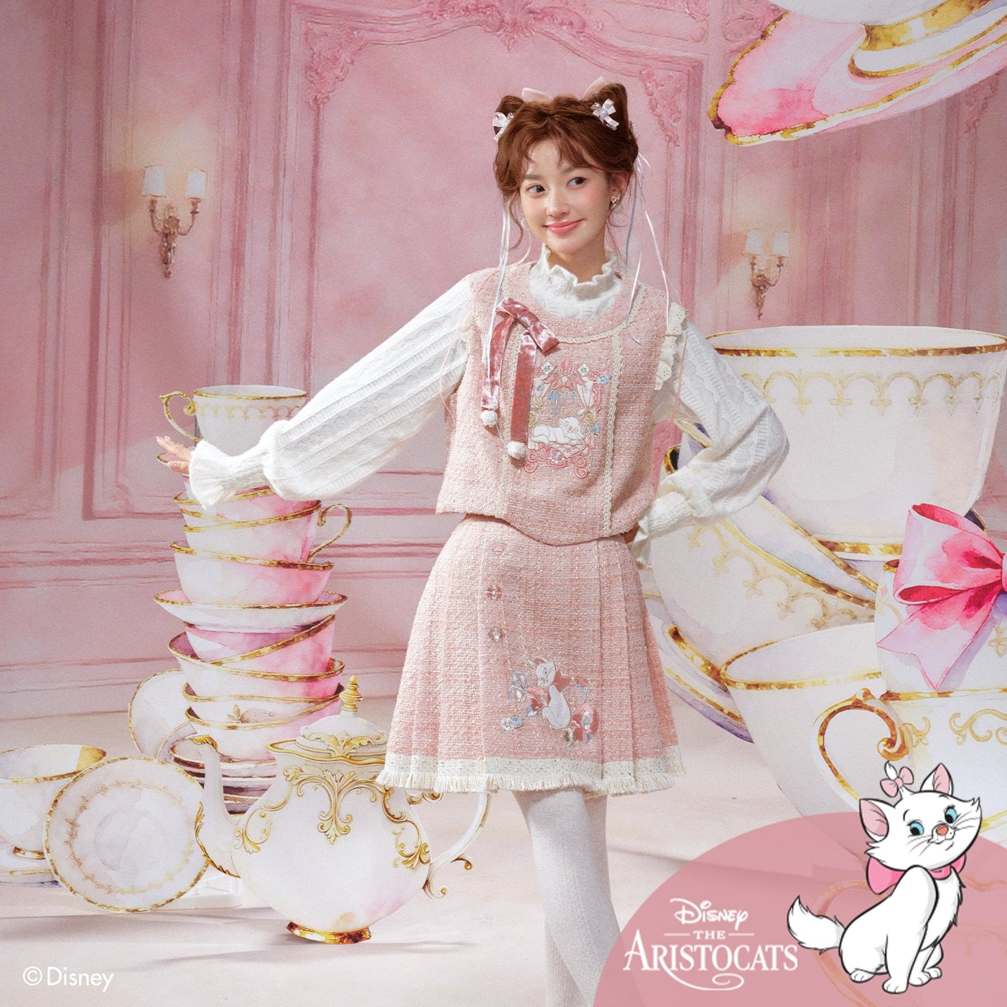 More than thirteen [cat edelweiss] round neck vest short horse face set modern HanFuDreams Crew neck vest + short horse surface S