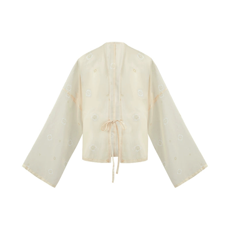 More than thirteen [Changshengle] embroidered cardigan three-pleated skirt embroidered Tang system