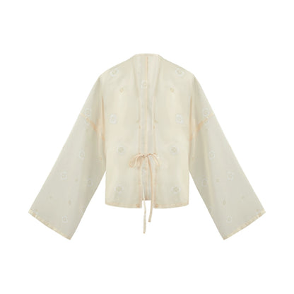 More than thirteen [Changshengle] embroidered cardigan three-pleated skirt embroidered Tang system