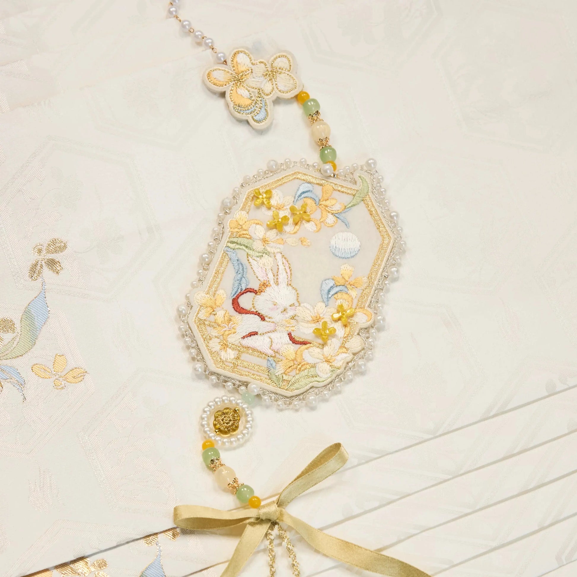 Flower Fairy Story [Rabbit Embroidery] Skirt Weaving Gold Set Brocade han HanFuDreams Bunny embroidery forbidden S