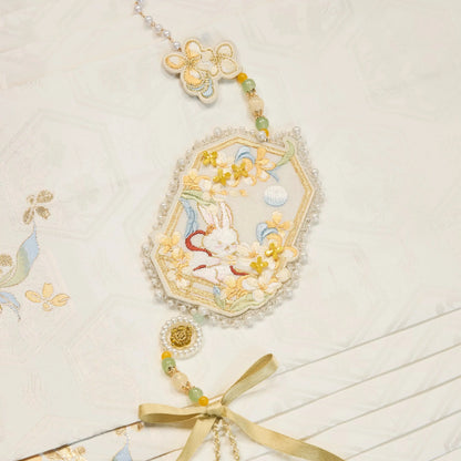 Flower Fairy Story [Rabbit Embroidery] Skirt Weaving Gold Set Brocade han HanFuDreams Bunny embroidery forbidden S
