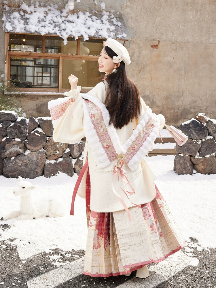 More than thirteen [flower wall lantern fair] square collar cardigan horse face skirt Ming ming HanFuDreams