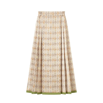 Ming Style Front-Opening Long Jacket & Mamianqun – Modernized Hanfu ming Chixia Elastic waist horse dress S