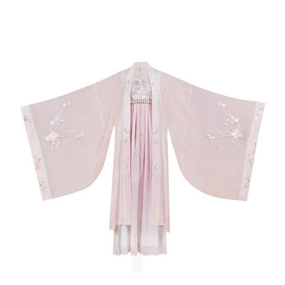 Intricate Embroidered Tang Dynasty Style Long Sleeve Hanfu Dress tang HanDreams Fashion Opposite large-sleeved shirt + crocodile skirt (two-piece set) S