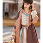 Tang-style Cloak with Round Collar and 24-Panel Ripped Skirt Hanfu