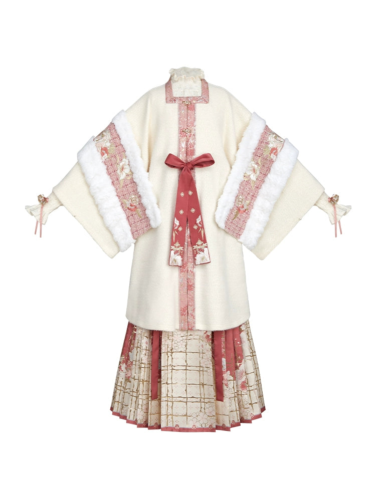 More than thirteen [flower wall lantern fair] square collar cardigan horse face skirt Ming ming HanFuDreams