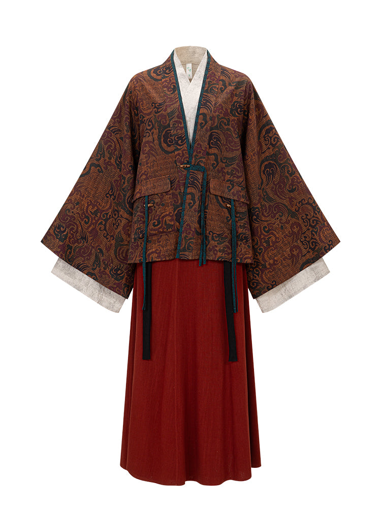 Jin made pleated clothes Shangyu linen broken skirt  Hanfu