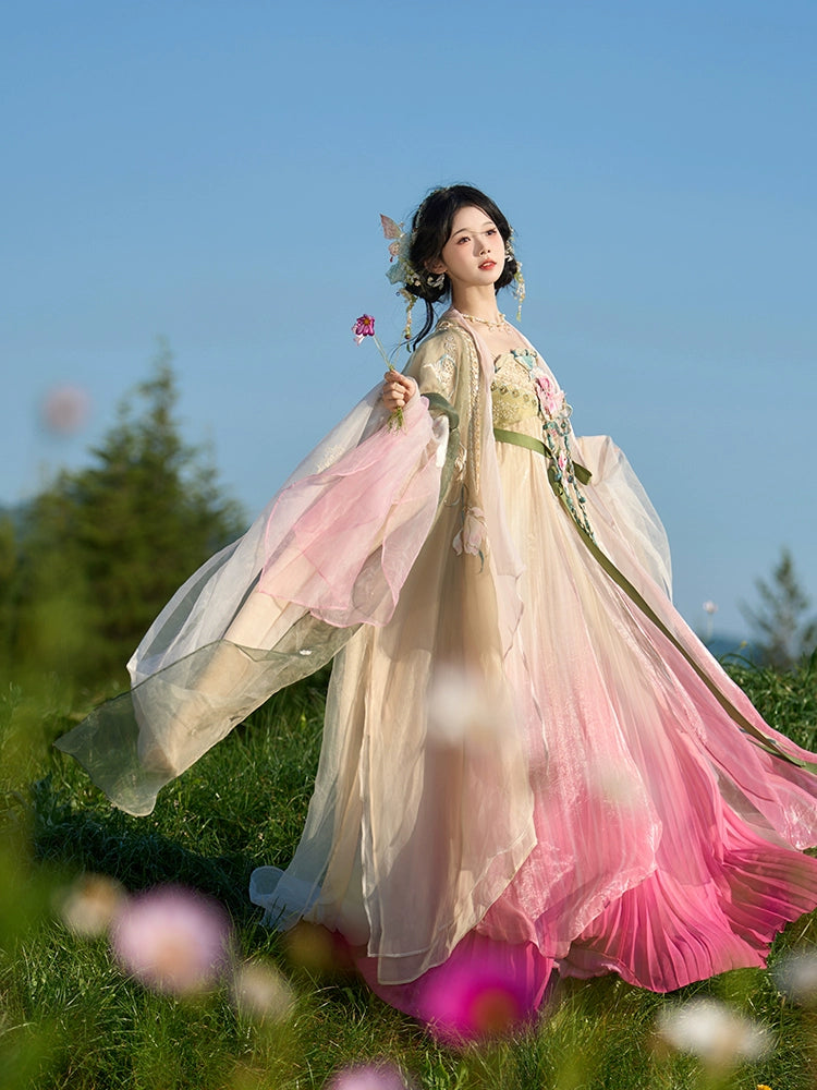 More than thirteen [吹梦生花] large sleeve shirt suspender skirt Hanfu tang HanFuDreams