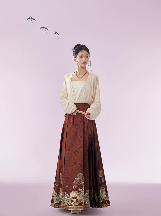 More than Thirteen [眠猫] New Chinese Horse Dress Set Autumn modern HanFuDreams
