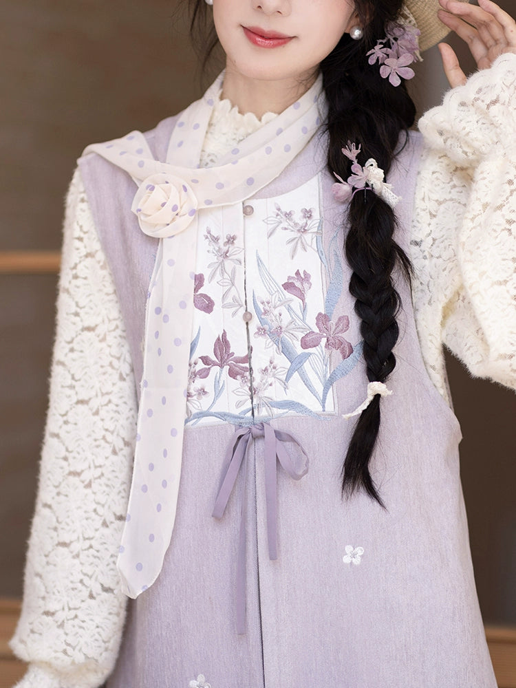Chi Xia [purple iris] is longer than a knitted shirt lace skirt ming HanFuDreams