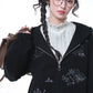 More than thirteen [Wangchuan Yi] embroidered zipper jacket black hooded sweater modern HanFuDreams