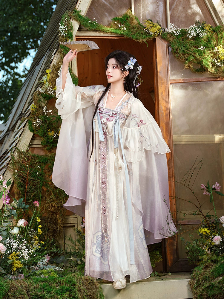 More than thirteen [Moon Hidden Flower Dynasty] Cloak Cardigan Chest-length Broken Skirt Hanfu Women ming HanFuDreams