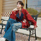 More than thirteen [Quguang] lapel shirt fake two pieces of national style woolen coat