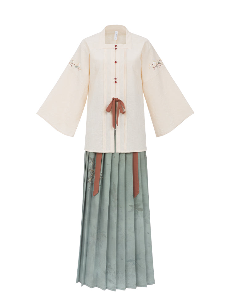Square neck shirt pleated skirt Hanfu Mid-Autumn Festival limited edition rabbit ming HanFuDreams