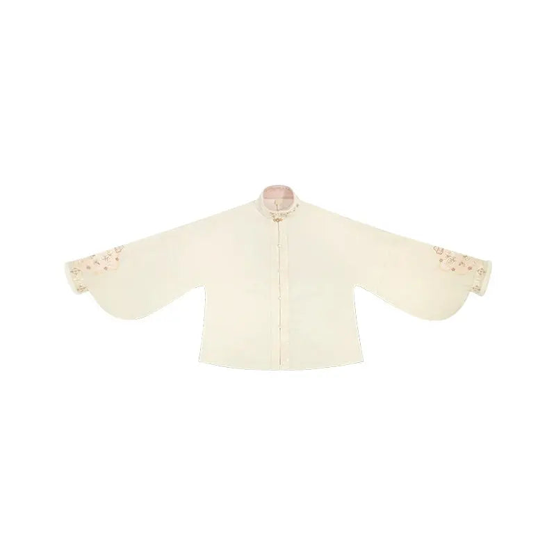 July Eve [Flower Snow Lying Shadow] Collar Long Jacket National Style Jacket Ming ming HanFuDreams Ji Xue Linglong, Pipa Sleeve XS