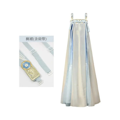[Changshengle] embroidered cardigan three-pleated skirt embroidered Tang system tang HanFuDreams Pull skirt (including improved shoulder straps) XS