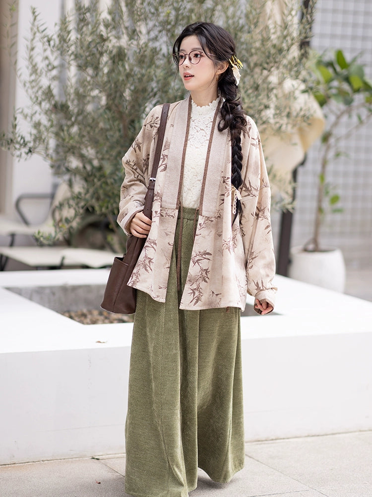 Chi Xia [Oasis Fairy Brown] pairs with wearing a short shirt and six broken skirts han HanFuDreams