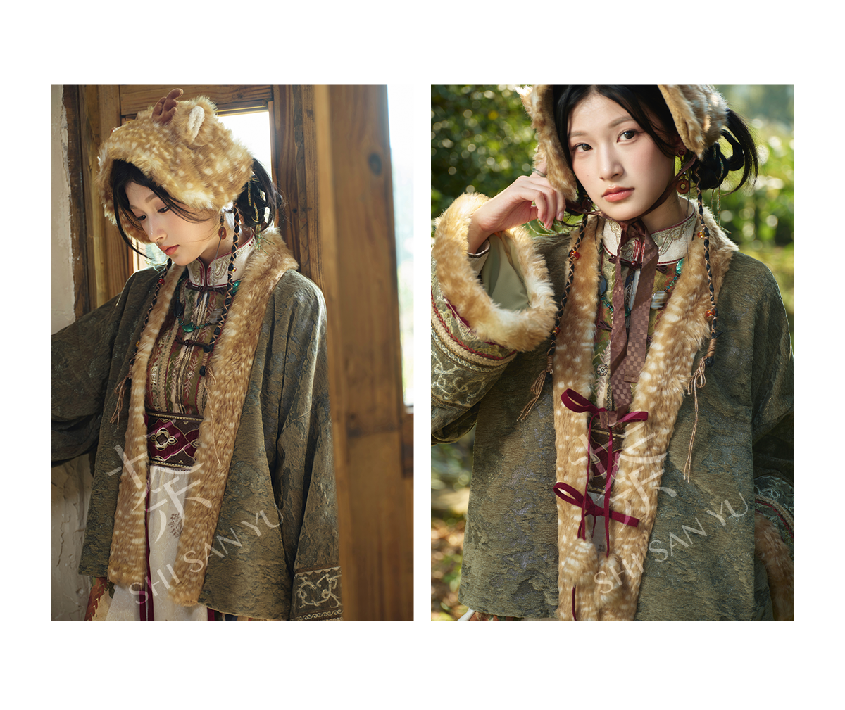 More than thirteen [Linglu] bird pattern printed dress ethnic style set modern HanFuDreams