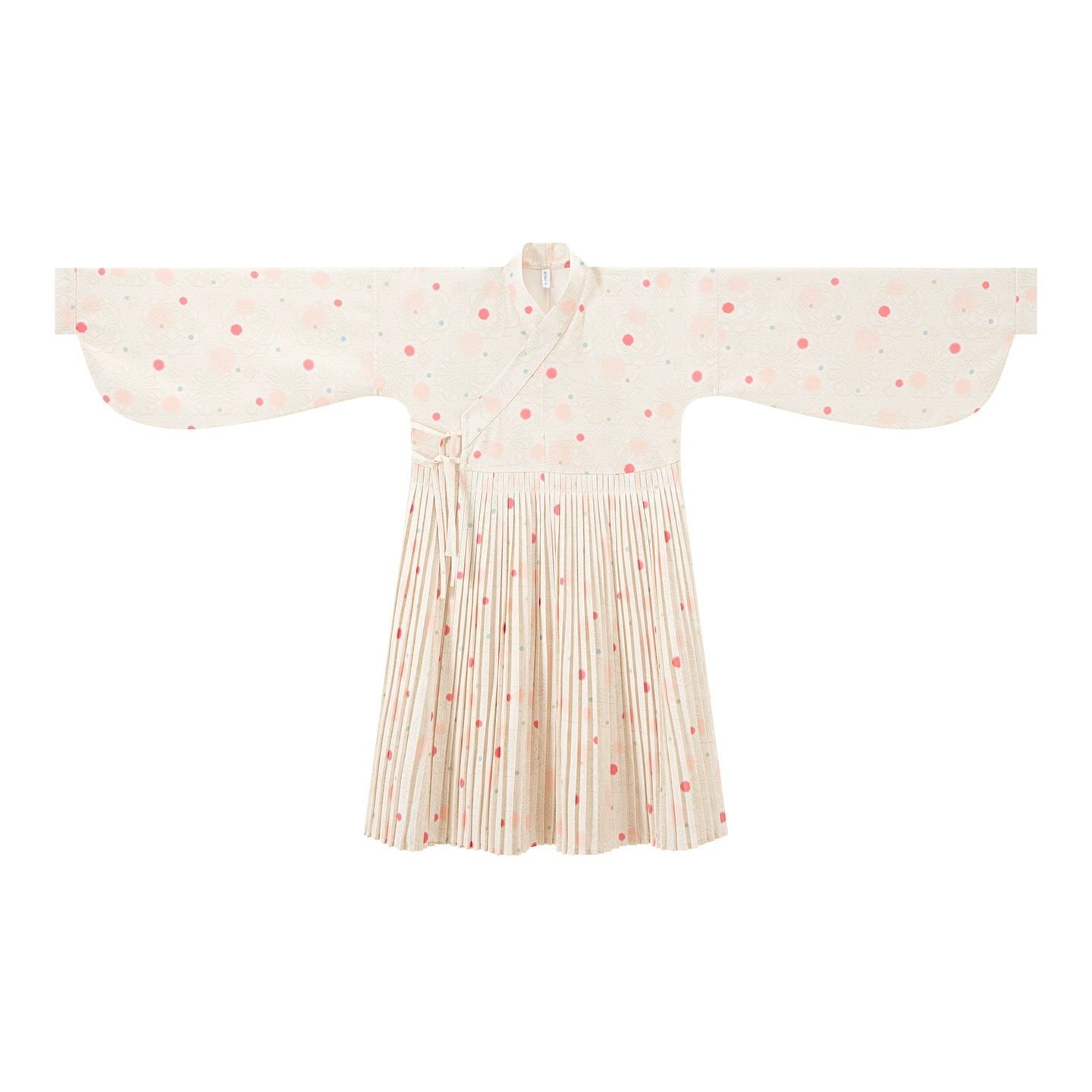 Chi Xia [Flower Tea Party] Square collar than a long shirt Ming ming HanFuDreams Pink polka dot sticker long shirt S