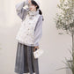 Ming-made stand-neck embroidered blouse than armor broken skirt Hanfu women