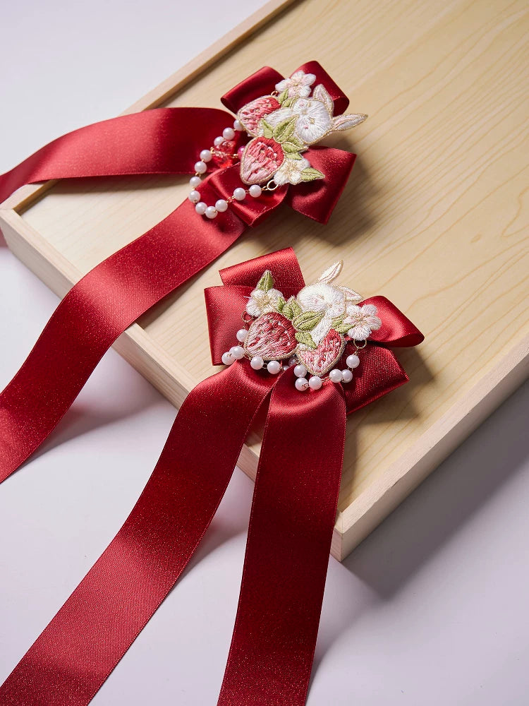 Flower Fairy Story [Strawberry Rabbit Tower] Original Hanfu Accessories accessories HanFuDreams