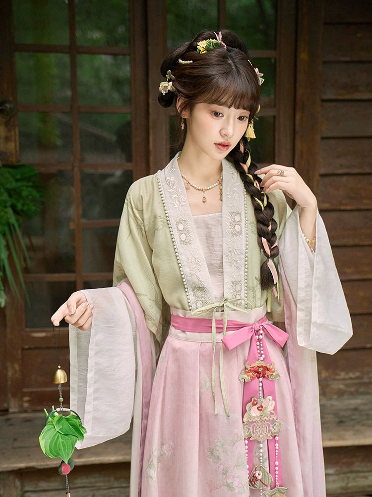 More than thirteen [青艾少女] summer cardigans and broken skirts Song Hanfu song HanFuDreams