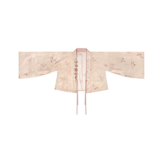 More than thirteen [Crimson Cloud] Tang Style Lyocell Hanfu Set tang HanFuDreams Pleated Top (with Accessories) S