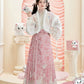 More than thirteen [Mary Cat] Pink horse-faced skirt plush Hanfu han HanFuDreams