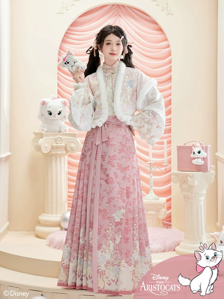 More than thirteen [Mary Cat] Pink horse-faced skirt plush Hanfu han HanFuDreams