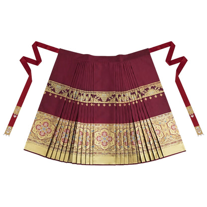 More than thirteen [shining gold] woven gold horse dress toast engagement clothes ming HanFuDreams Weaving gold horse noodles (4 spot 5 meters pendulum, trapezoidal pleats) XS