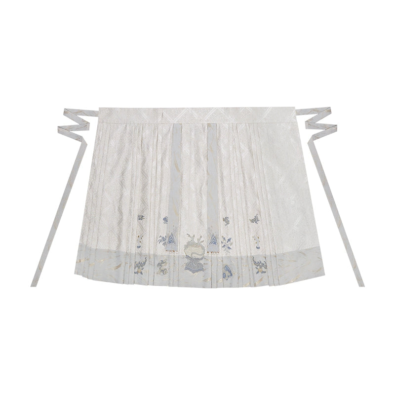 More than thirteen [thousand Dendrobium beads] knitted jacket woven gold embroidered pleated skirt Hanfu han HanFuDreams Improved horse skirt S