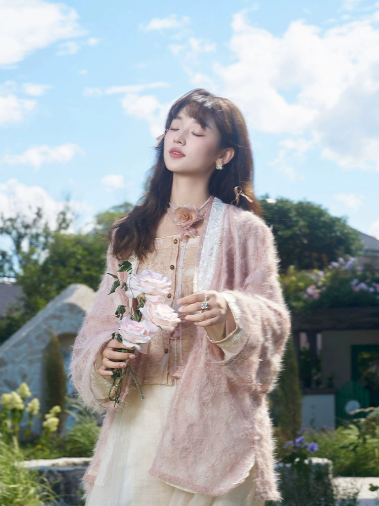 More than thirteen [peach mist towards the smoke] lace suspender embroidered horse dress autumn ming HanFuDreams