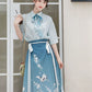 Short shirt gradual change eight points horse skirt hanfu han