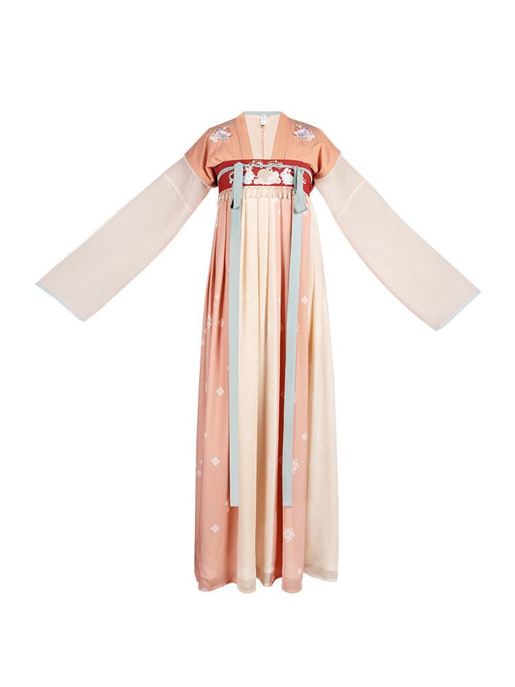 Tang Dynasty Back Short Shirt Chest Pleated Skirt Hanfu Women HanFuDreams