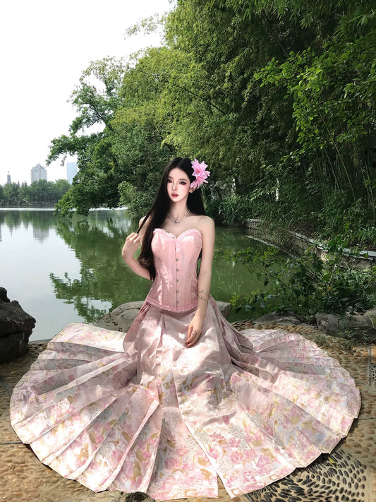 Flower Fairy Story [Flower Beaver] Clothing Weaving Gold Imitation Flower Cat Horse Dress Han han HanFuDreams