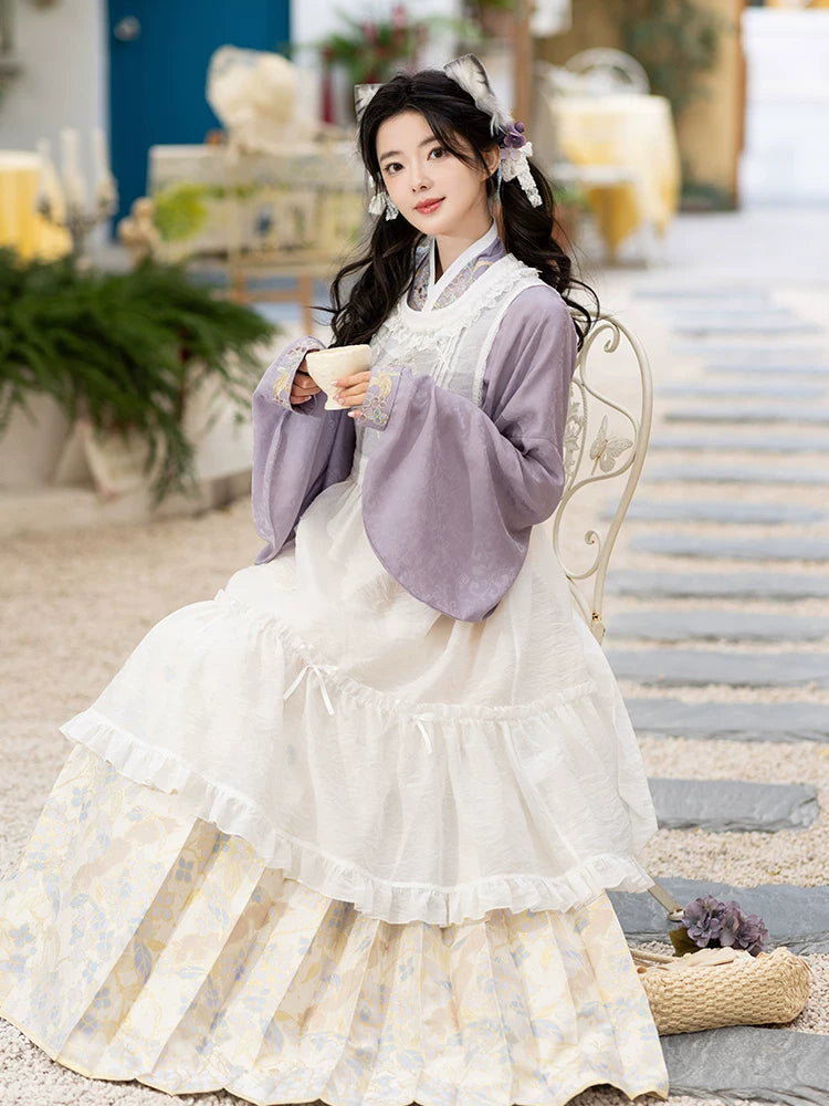 Chi Xia [Ziyang Meow Meow] Ming Tencel Short Shirt Horse Face Skirt Mask Skirt ming HanFuDreams