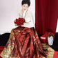 Ming short horse dress Hanfu into wine dress bride