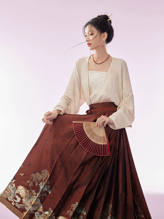 More than Thirteen [眠猫] New Chinese Horse Dress Set Autumn modern HanFuDreams