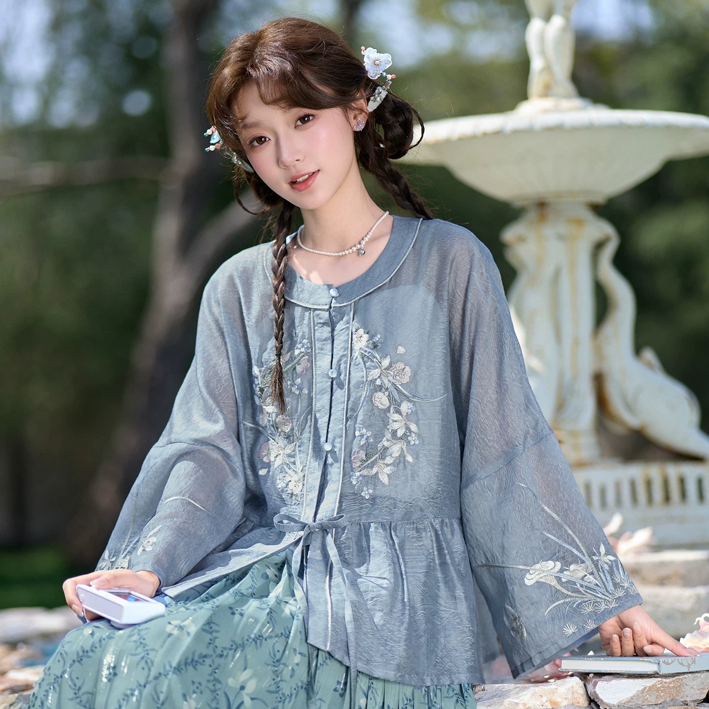 [Graceful Orchid] Casual Hanfu Set modern Shisanyu 2-Piece Set XS