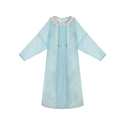 More Than Thirteen [Qingping wind] summer round neck printed lower skirt modern HanFuDreams Crew neck S